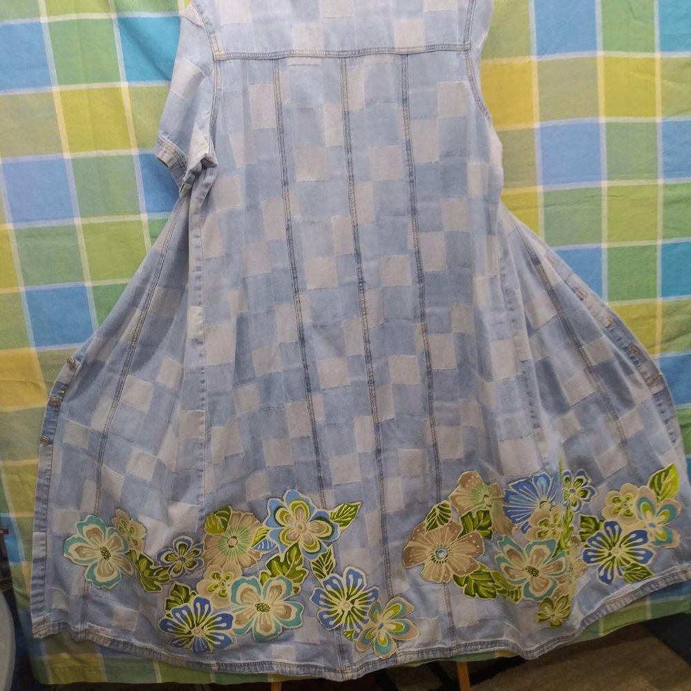 2442 Jeaniemade Size 16 (XL) Baccini Upcycled Jean Dress - Picture 10 of 11
